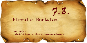 Firneisz Bertalan névjegykártya
